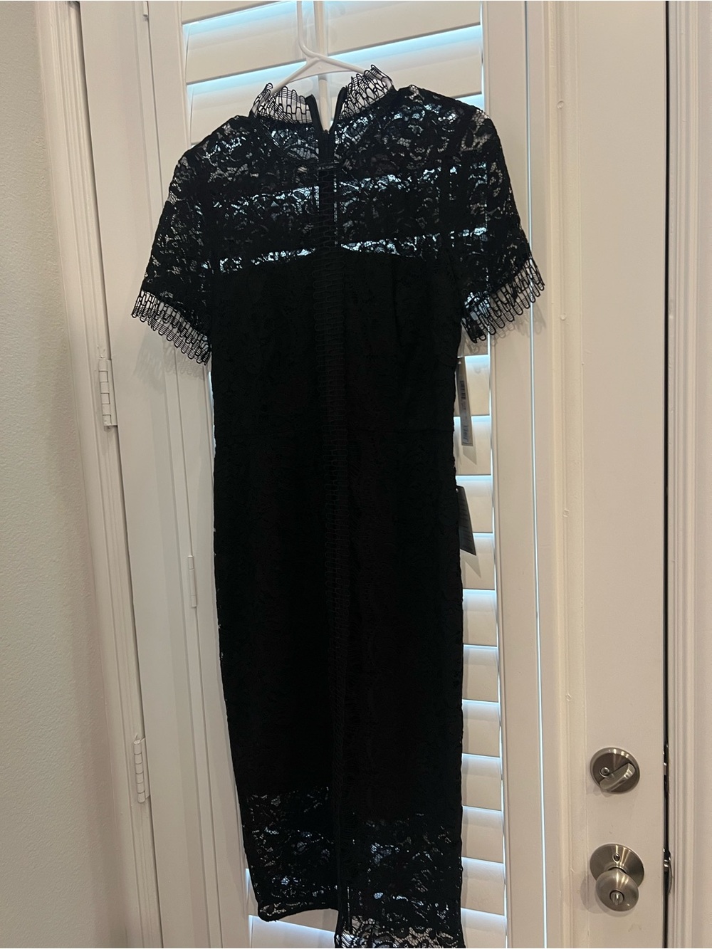 Nordstrom Black Lace Midi Dress with Short Sleeves